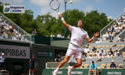 Cameron Norrie serves during his match at the Erste Bank Open in Vienna.