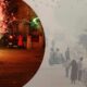 A split image showing Diwali fireworks on the left and a street in Delhi shrouded in thick toxic smog on the right, illustrating the cause and effect of post-festival air pollution.