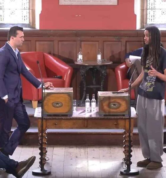 A debate taking place at the historic Oxford Union, where the president-elect was recently ousted over a social media controversy.
